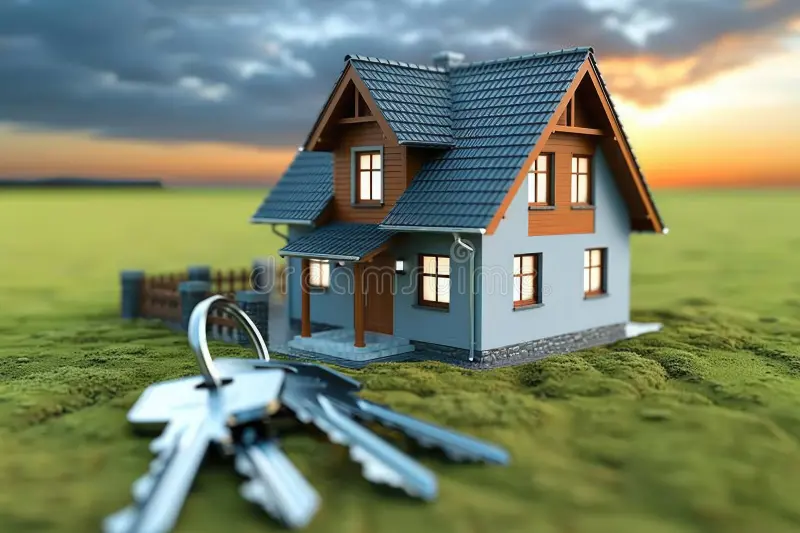 Real Estate house with keys