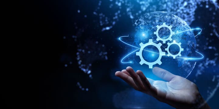 hand holding tech ball